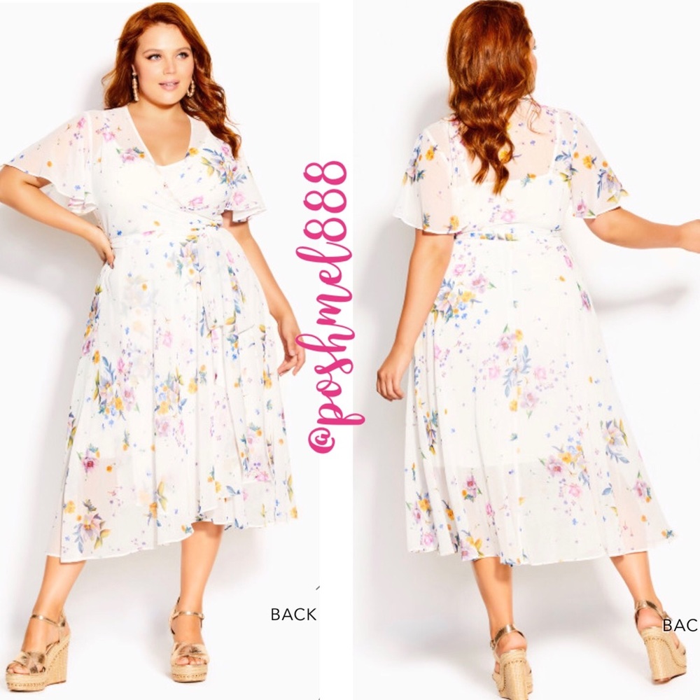 CITY CHIC | Summer Rose Dress - Ivory